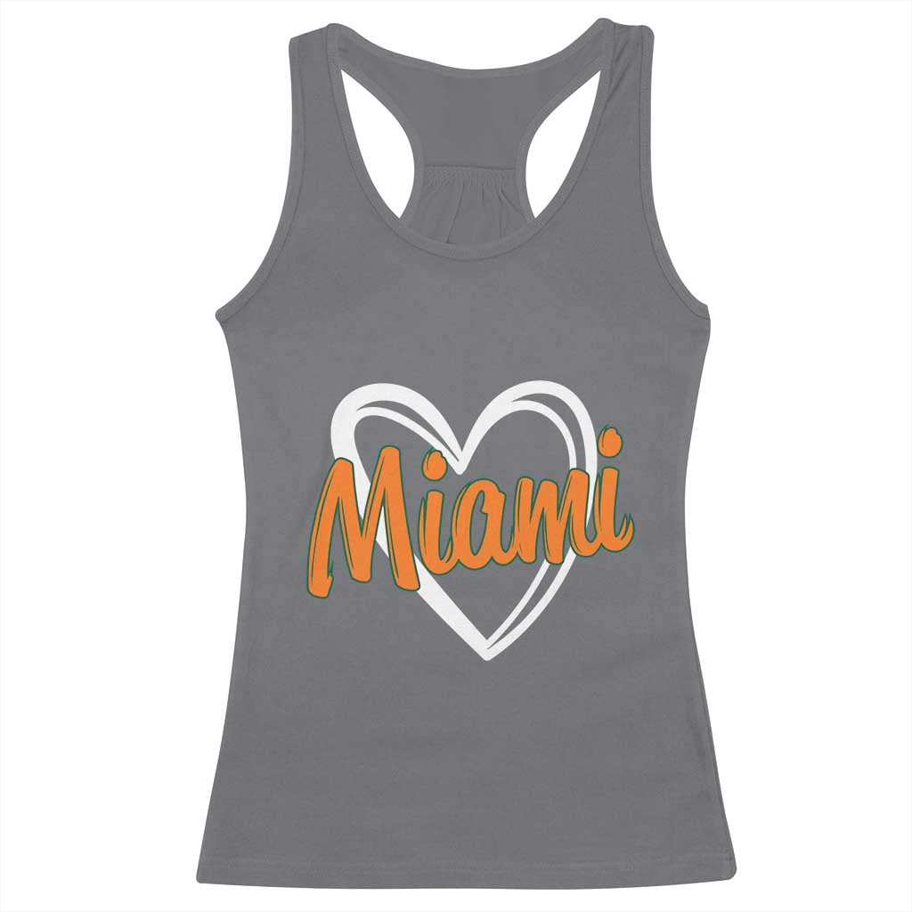Vintage Miami Racerback Tank Top Classic Retro City Heart TS10 Charcoal Print Your Wear