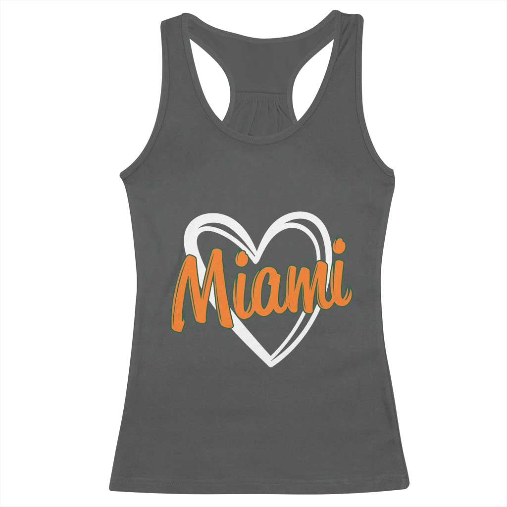 Vintage Miami Racerback Tank Top Classic Retro City Heart TS10 Dark Heather Print Your Wear