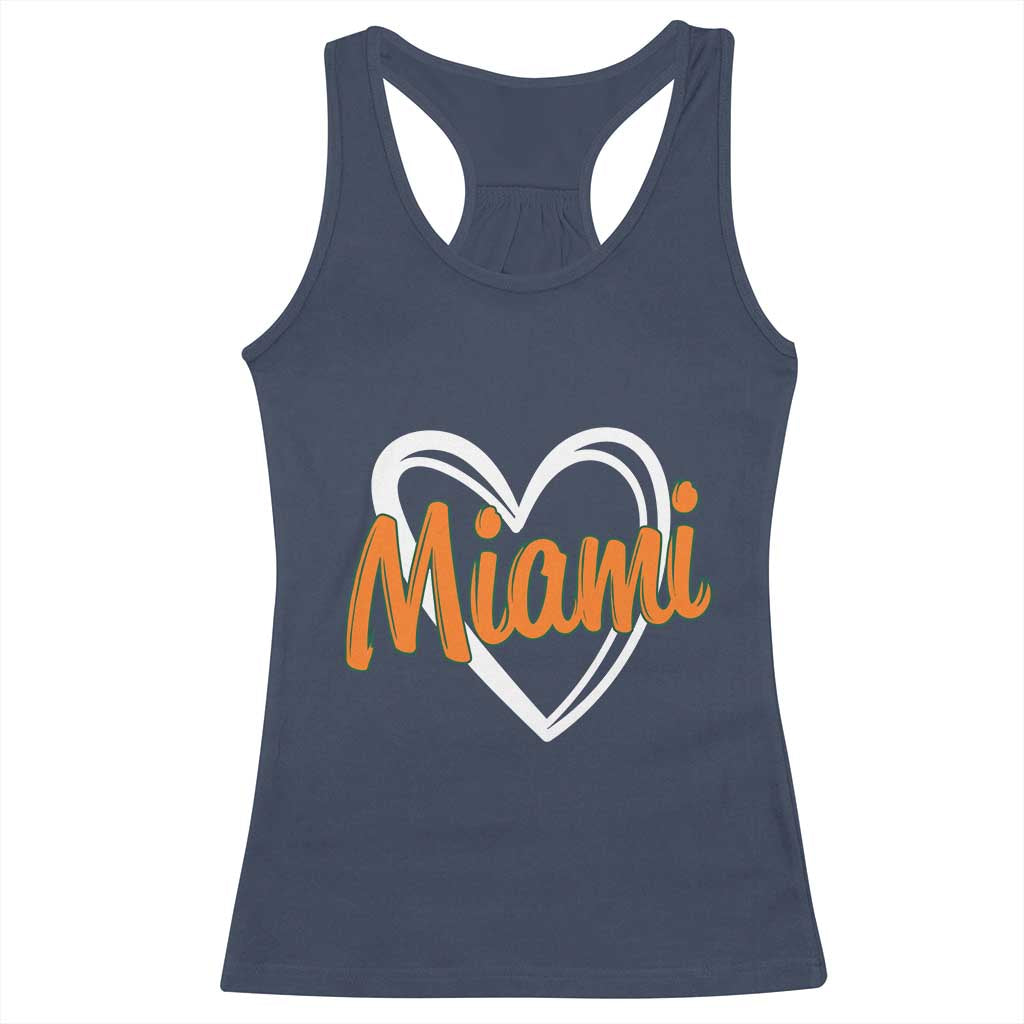 Vintage Miami Racerback Tank Top Classic Retro City Heart TS10 Navy Print Your Wear