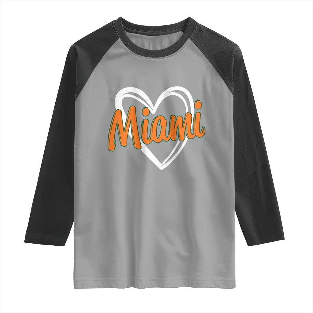 Vintage Miami Raglan Shirt Classic Retro City Heart TS10 Sport Gray Black Print Your Wear