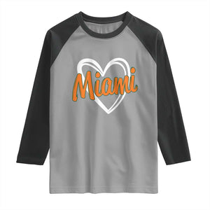 Vintage Miami Raglan Shirt Classic Retro City Heart TS10 Sport Gray Black Print Your Wear
