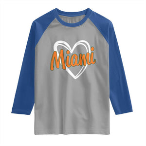 Vintage Miami Raglan Shirt Classic Retro City Heart TS10 Sport Gray Royal Print Your Wear