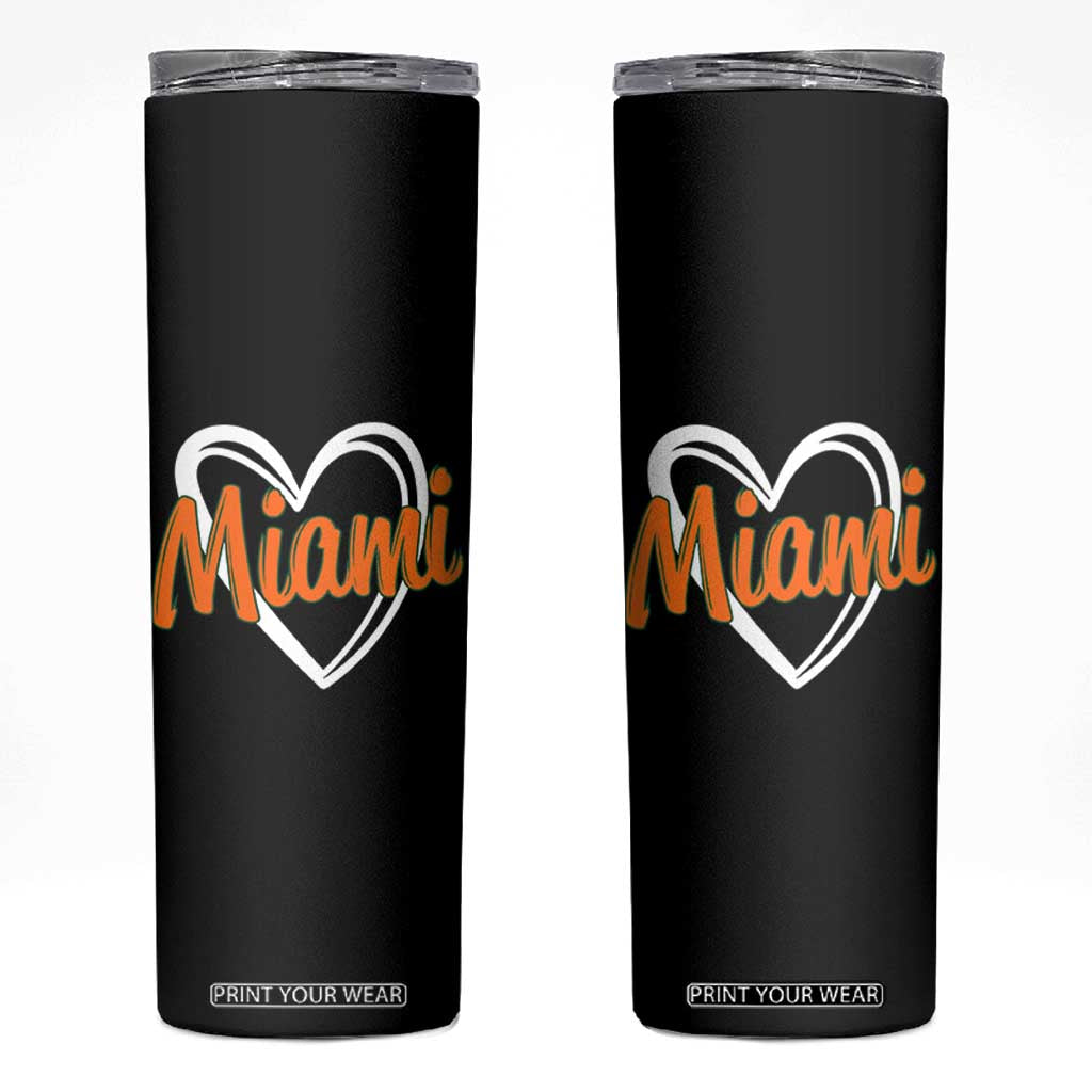 Vintage Miami Skinny Tumbler Classic Retro City Heart TS10 Black Print Your Wear