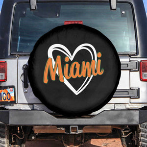 Vintage Miami Spare Tire Cover Classic Retro City Heart TS10 No hole Black Print Your Wear