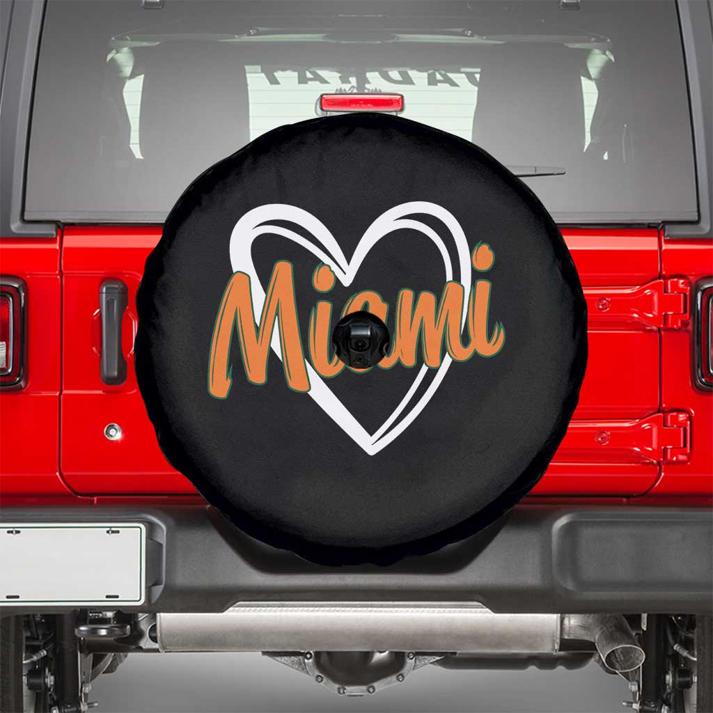 Vintage Miami Spare Tire Cover Classic Retro City Heart TS10 Black Print Your Wear