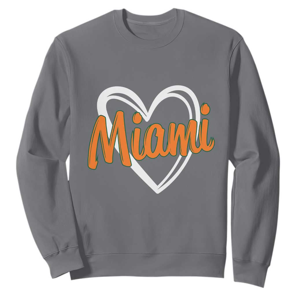 Vintage Miami Sweatshirt Classic Retro City Heart - Print Your Wear