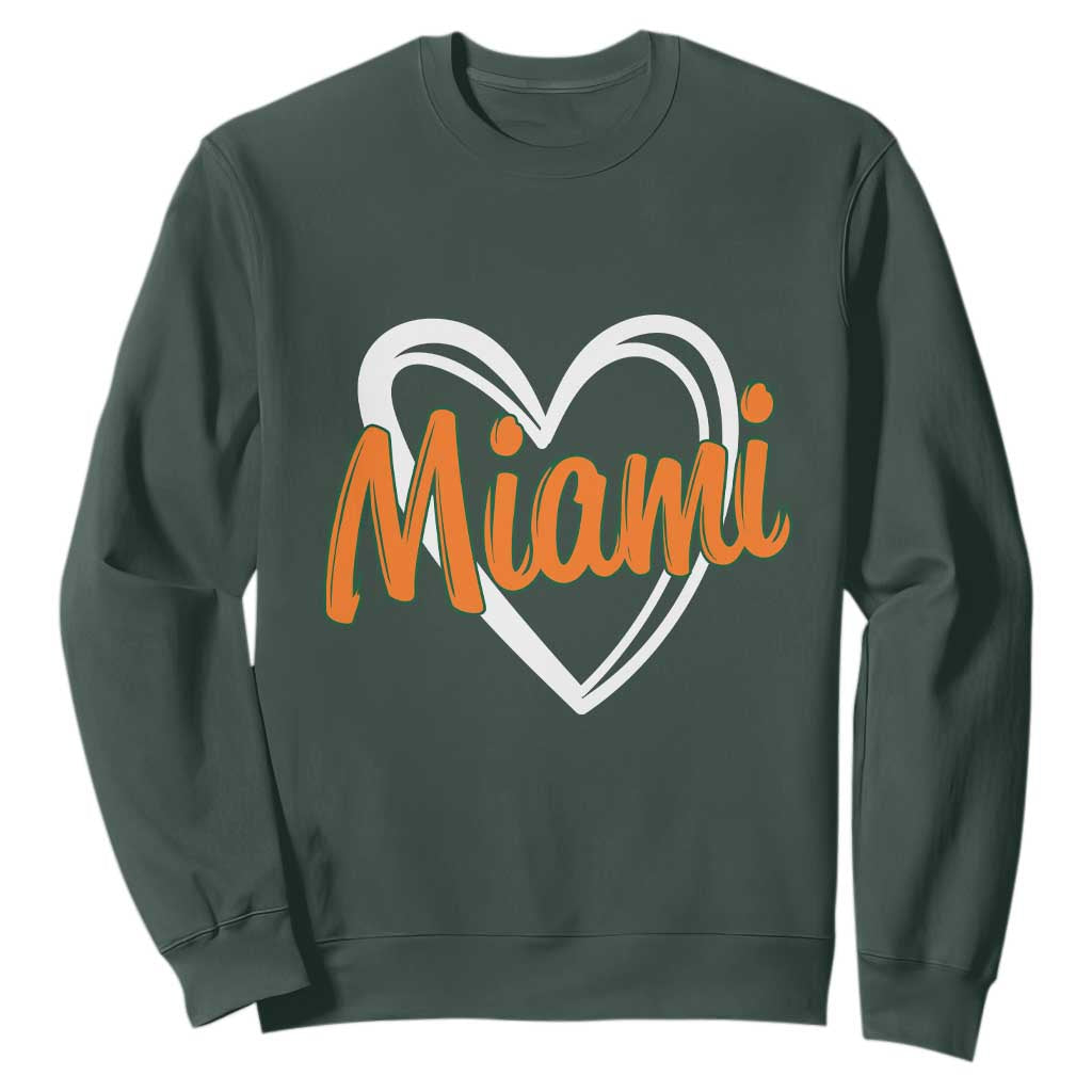 Vintage Miami Sweatshirt Classic Retro City Heart - Print Your Wear