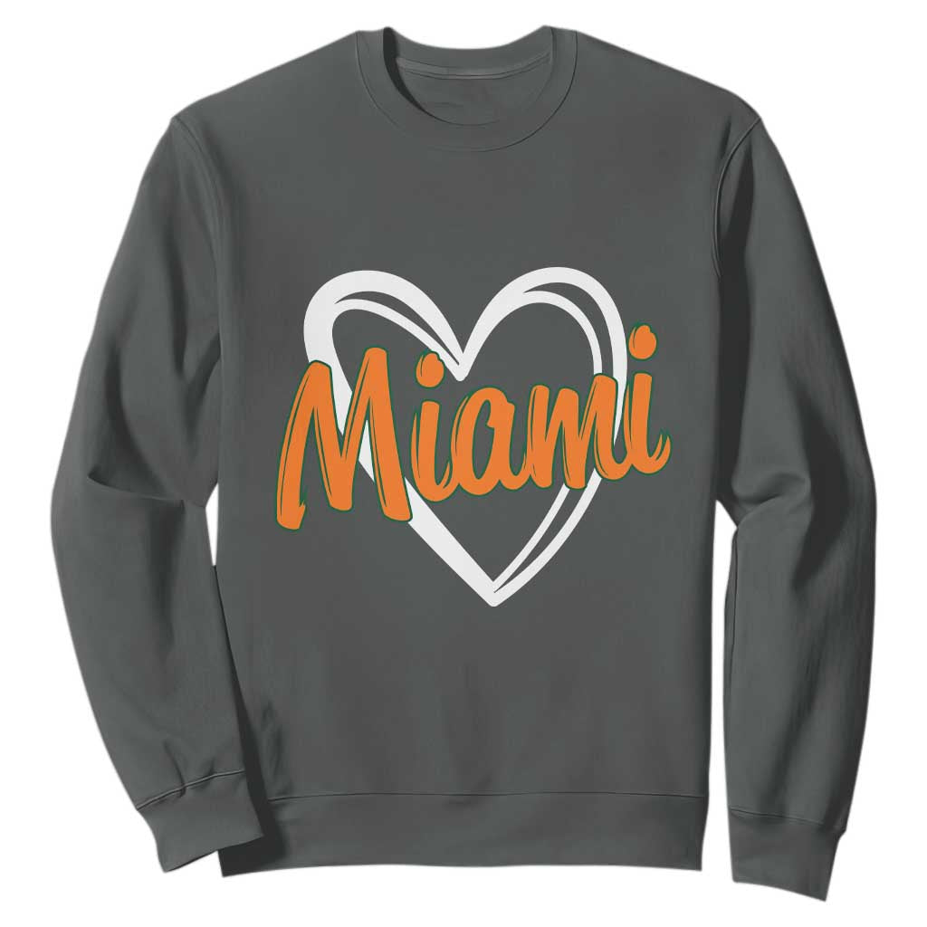 Vintage Miami Sweatshirt Classic Retro City Heart - Print Your Wear