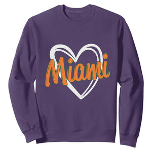 Vintage Miami Sweatshirt Classic Retro City Heart - Print Your Wear