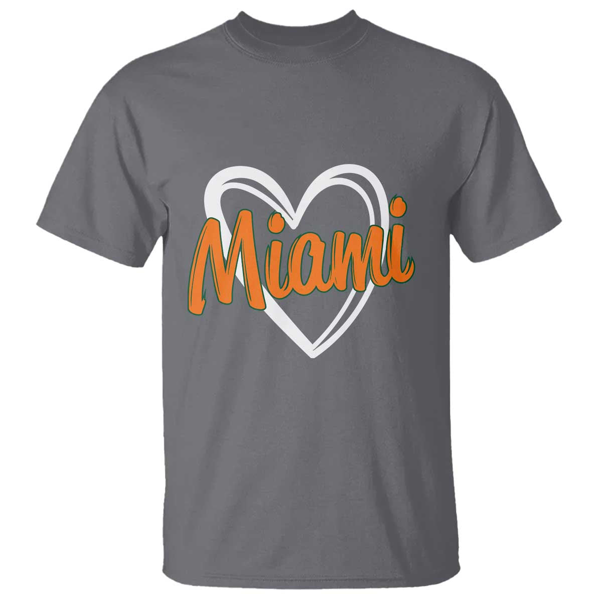 Vintage Miami T Shirt Classic Retro City Heart TS10 Charcoal Print Your Wear