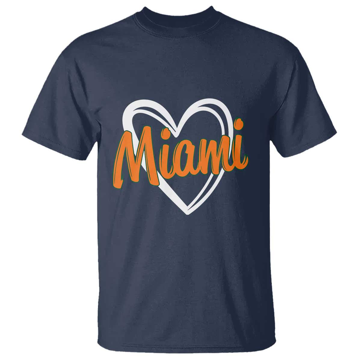 Vintage Miami T Shirt Classic Retro City Heart TS10 Navy Print Your Wear