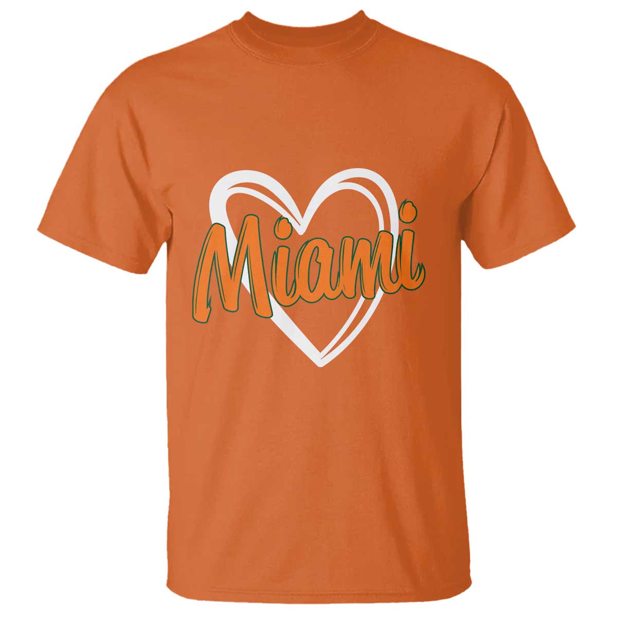 Vintage Miami T Shirt Classic Retro City Heart TS10 Orange Print Your Wear