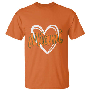 Vintage Miami T Shirt Classic Retro City Heart TS10 Orange Print Your Wear
