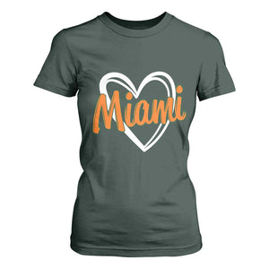 Vintage Miami T Shirt For Women Classic Retro City Heart TS10 Dark Forest Green Print Your Wear