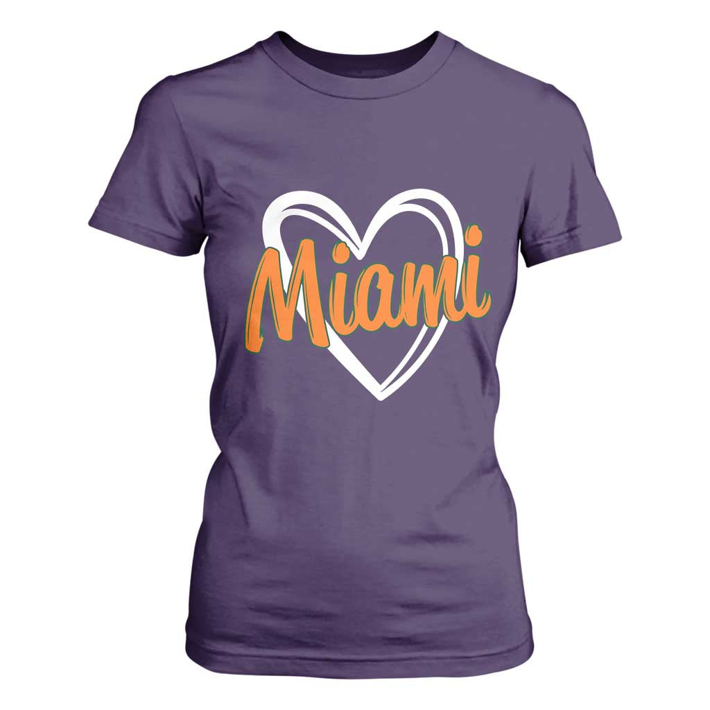 Vintage Miami T Shirt For Women Classic Retro City Heart TS10 Purple Print Your Wear