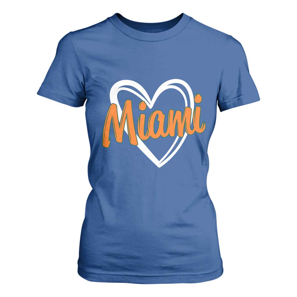 Vintage Miami T Shirt For Women Classic Retro City Heart TS10 Royal Blue Print Your Wear