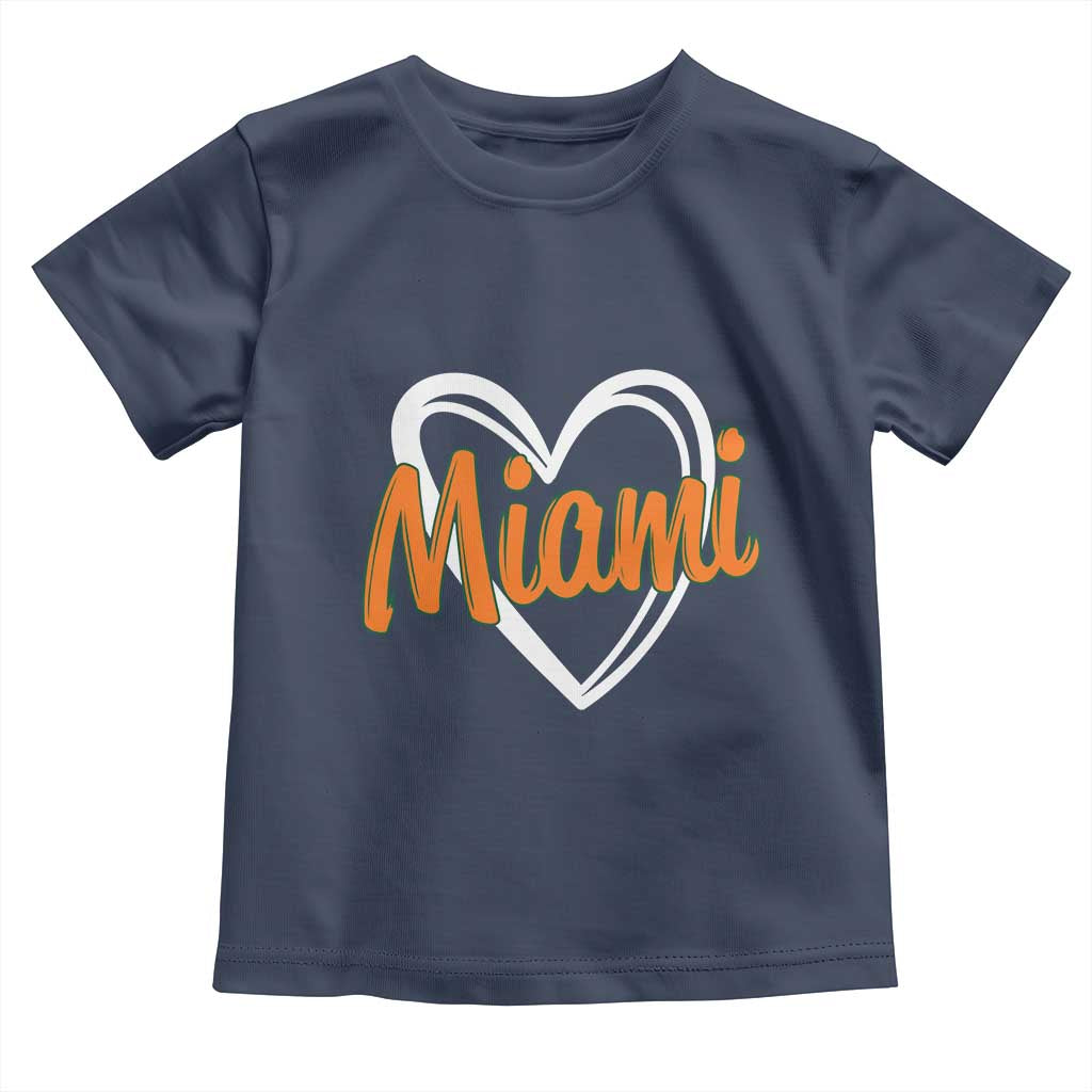 Vintage Miami Toddler T Shirt Classic Retro City Heart TS10 Navy Print Your Wear