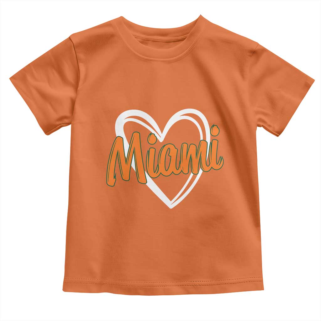 Vintage Miami Toddler T Shirt Classic Retro City Heart TS10 Orange Print Your Wear