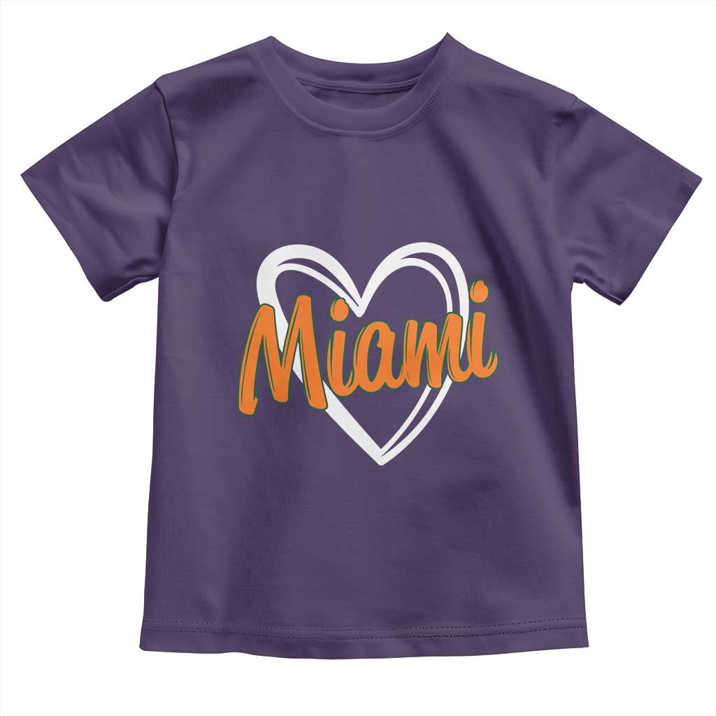 Vintage Miami Toddler T Shirt Classic Retro City Heart TS10 Purple Print Your Wear