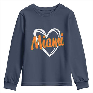 Vintage Miami Youth Sweatshirt Classic Retro City Heart TS10 Navy Print Your Wear