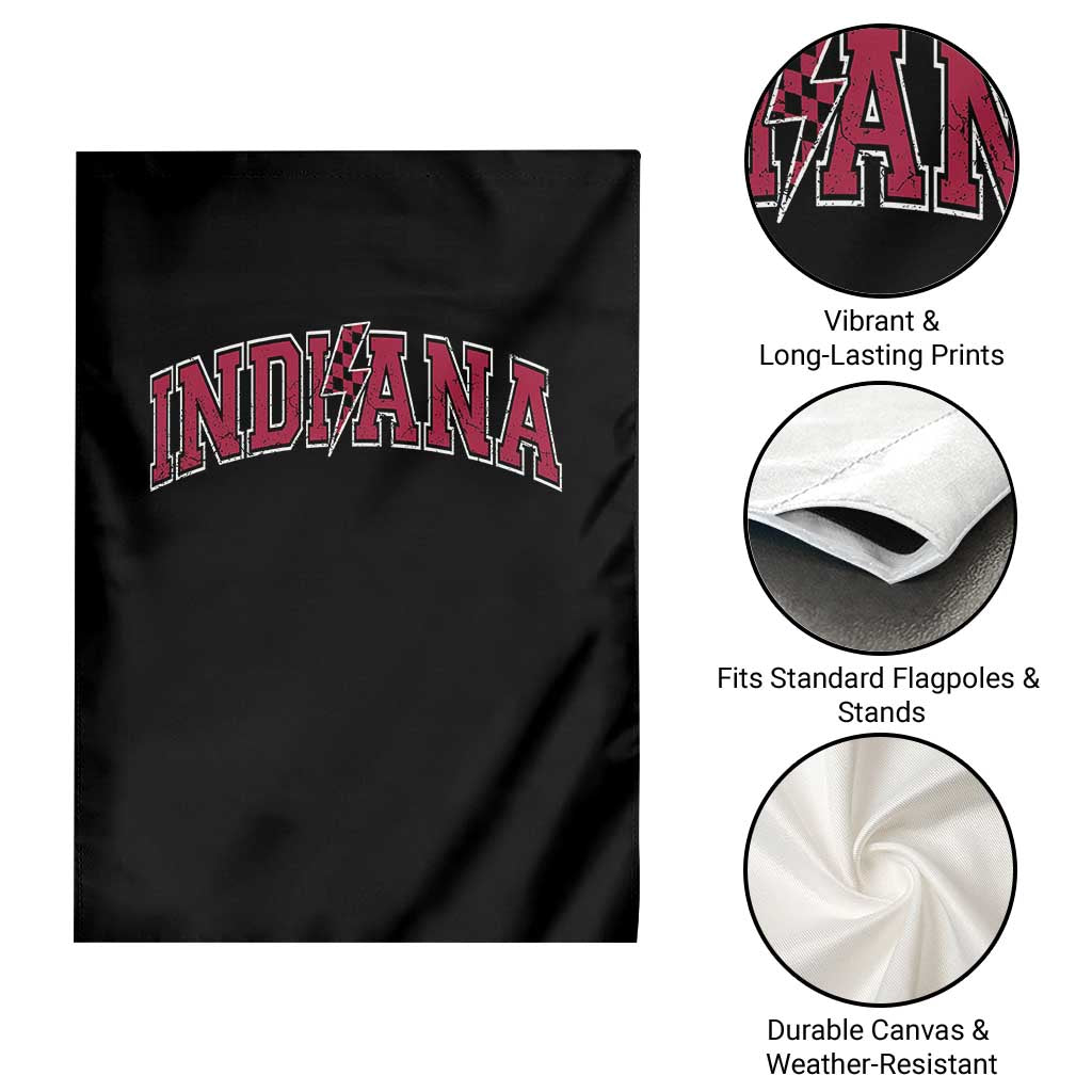 Indiana Garden Flag Vintage Retro Varsity City Lightning Bolt Checkered TS10 Print Your Wear