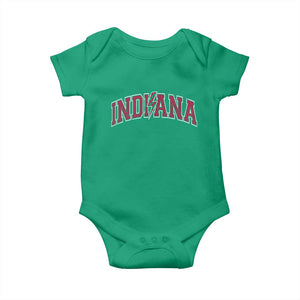 Indiana Baby Onesie Vintage Retro Varsity City Lightning Bolt Checkered TS10 Irish Green Print Your Wear