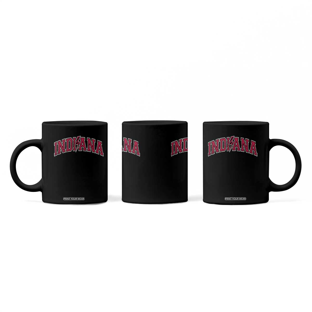 Indiana Coffee Mug Vintage Retro Varsity City Lightning Bolt Checkered TS10 Print Your Wear