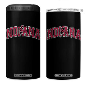 Indiana 4 in 1 Can Cooler Tumbler Vintage Retro Varsity City Lightning Bolt Checkered TS10 One Size: 16 oz Black Print Your Wear