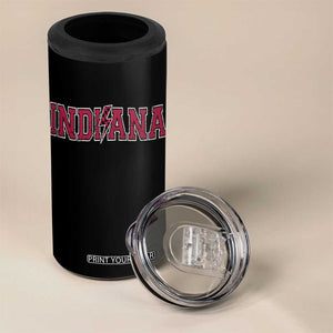 Indiana 4 in 1 Can Cooler Tumbler Vintage Retro Varsity City Lightning Bolt Checkered TS10 Print Your Wear