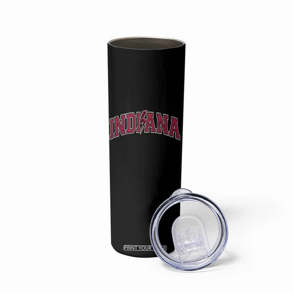 Indiana Skinny Tumbler Vintage Retro Varsity City Lightning Bolt Checkered TS10 Print Your Wear