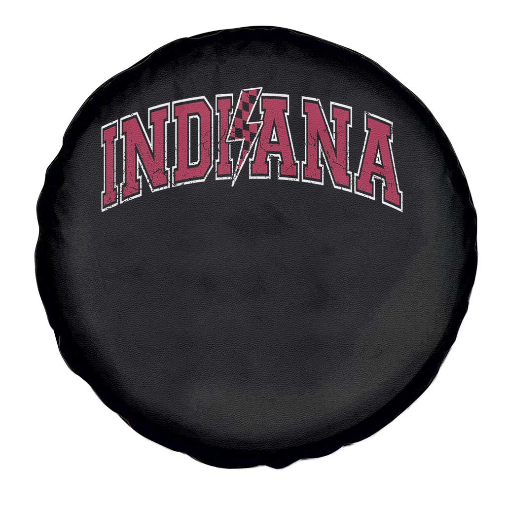Indiana Spare Tire Cover Vintage Retro Varsity City Lightning Bolt Checkered TS10 Print Your Wear