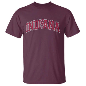 Indiana T Shirt Vintage Retro Varsity City Lightning Bolt Checkered TS10 Maroon Print Your Wear