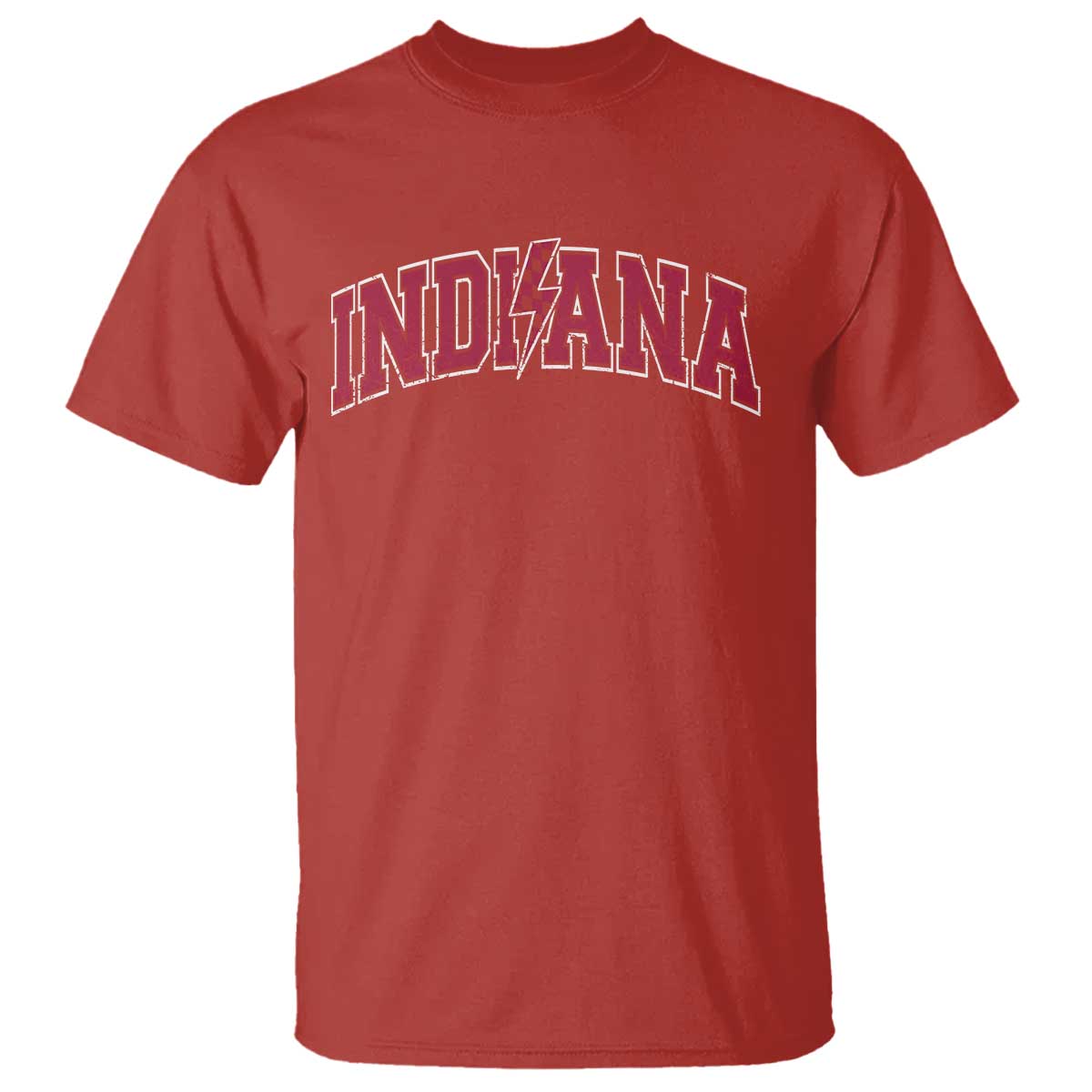 Indiana T Shirt Vintage Retro Varsity City Lightning Bolt Checkered TS10 Red Print Your Wear