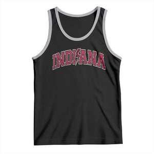 Indiana Tank Top Vintage Retro Varsity City Lightning Bolt Checkered TS10 Black Athletic Heather Print Your Wear