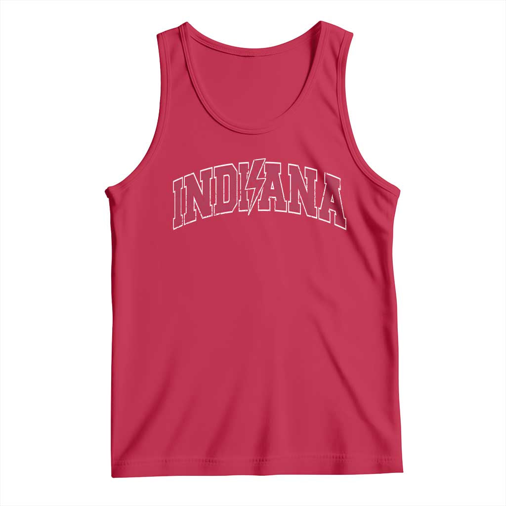 Indiana Tank Top Vintage Retro Varsity City Lightning Bolt Checkered TS10 Red Print Your Wear