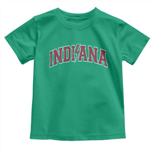 Indiana Toddler T Shirt Vintage Retro Varsity City Lightning Bolt Checkered TS10 Irish Green Print Your Wear