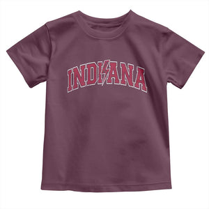 Indiana Toddler T Shirt Vintage Retro Varsity City Lightning Bolt Checkered TS10 Maroon Print Your Wear