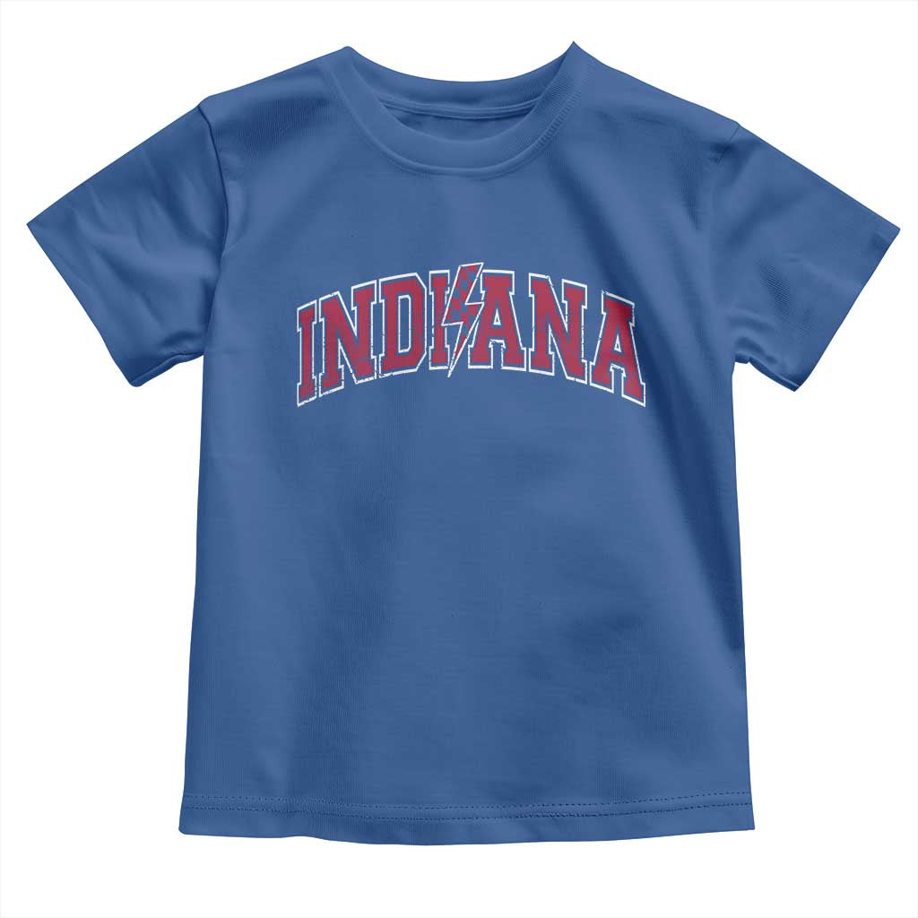 Indiana Toddler T Shirt Vintage Retro Varsity City Lightning Bolt Checkered TS10 Royal Blue Print Your Wear