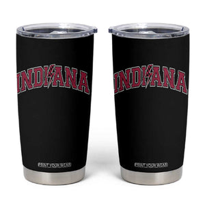 Indiana Tumbler Cup Vintage Retro Varsity City Lightning Bolt Checkered TS10 Black Print Your Wear