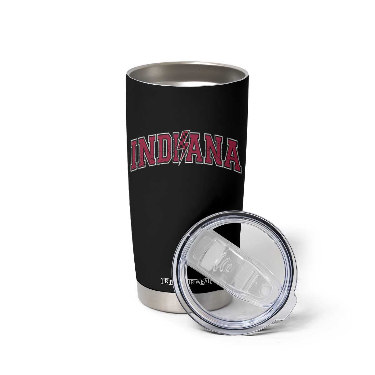 Indiana Tumbler Cup Vintage Retro Varsity City Lightning Bolt Checkered TS10 Print Your Wear