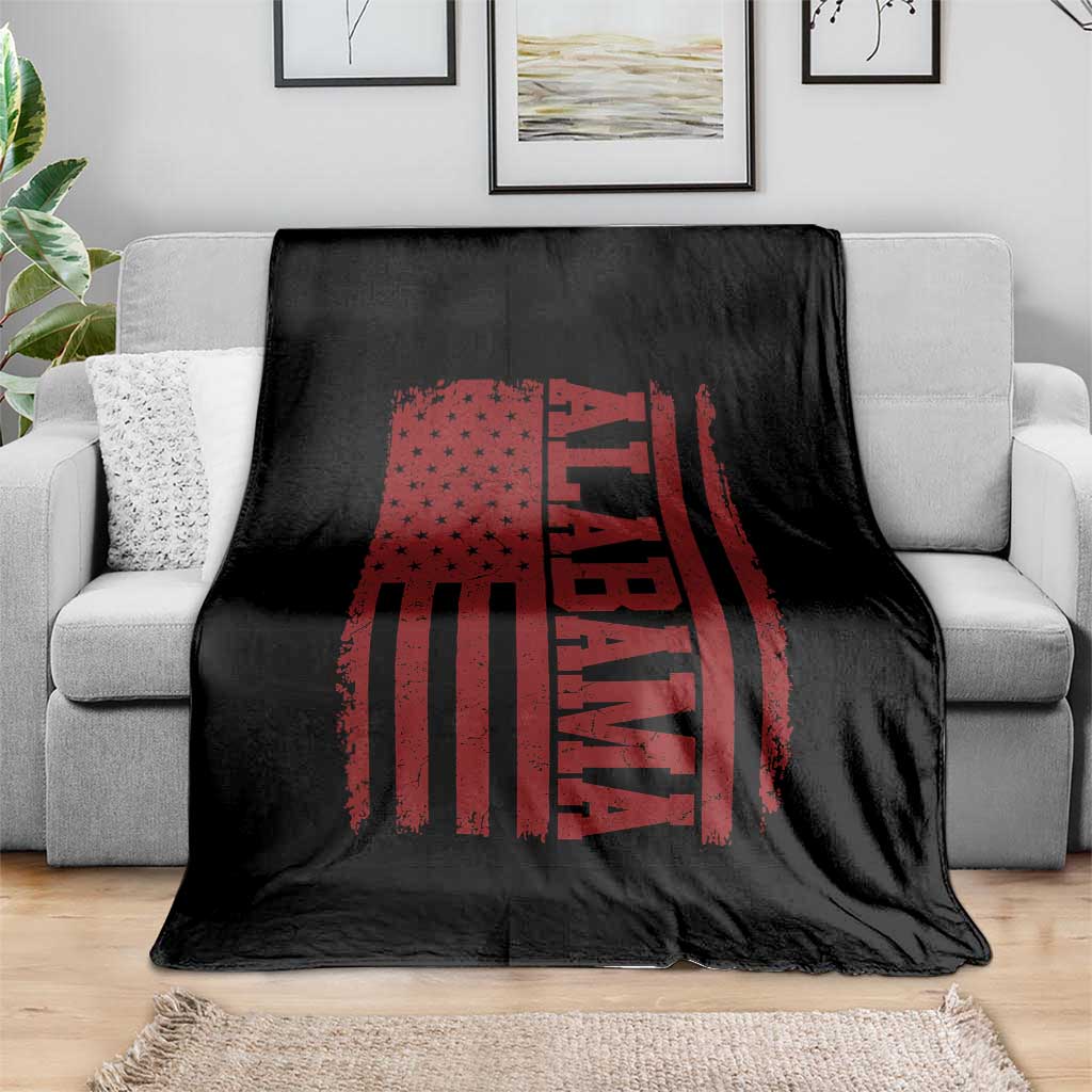 Vintage Alabama Fan Throw Blanket Classic Retro City USA Flag Game Day TS10 Print Your Wear