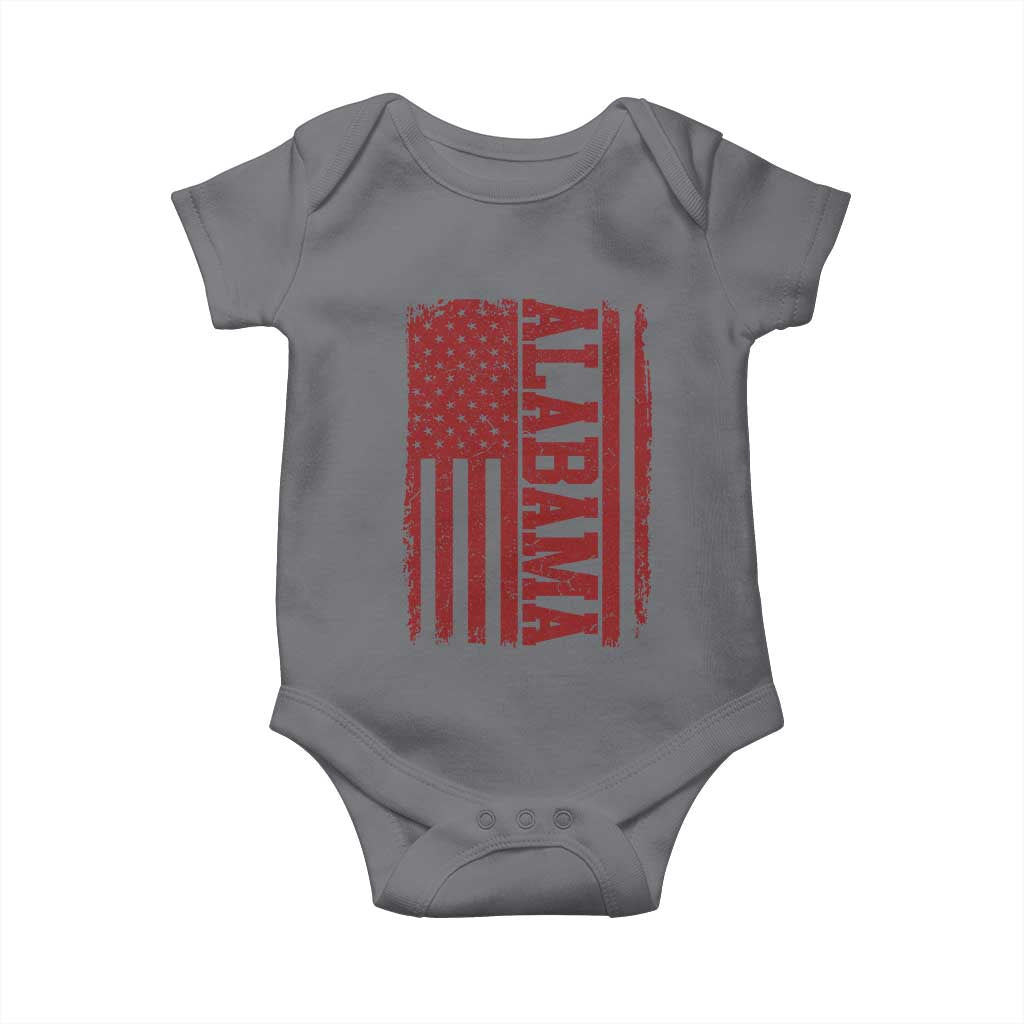 Vintage Alabama Fan Baby Onesie Classic Retro City USA Flag Game Day TS10 Charcoal Print Your Wear