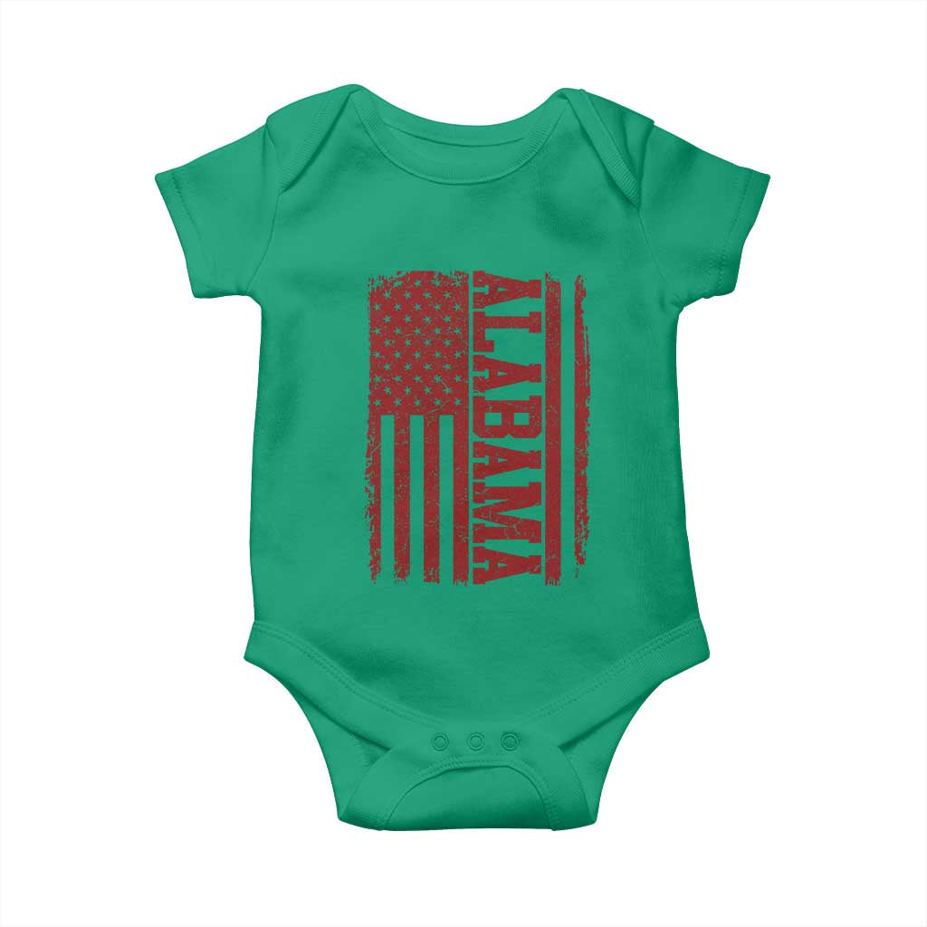 Vintage Alabama Fan Baby Onesie Classic Retro City USA Flag Game Day TS10 Irish Green Print Your Wear