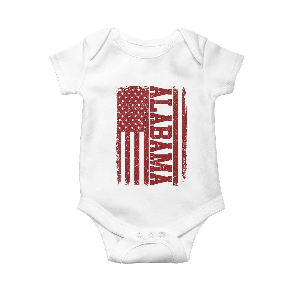 Vintage Alabama Fan Baby Onesie Classic Retro City USA Flag Game Day TS10 White Print Your Wear