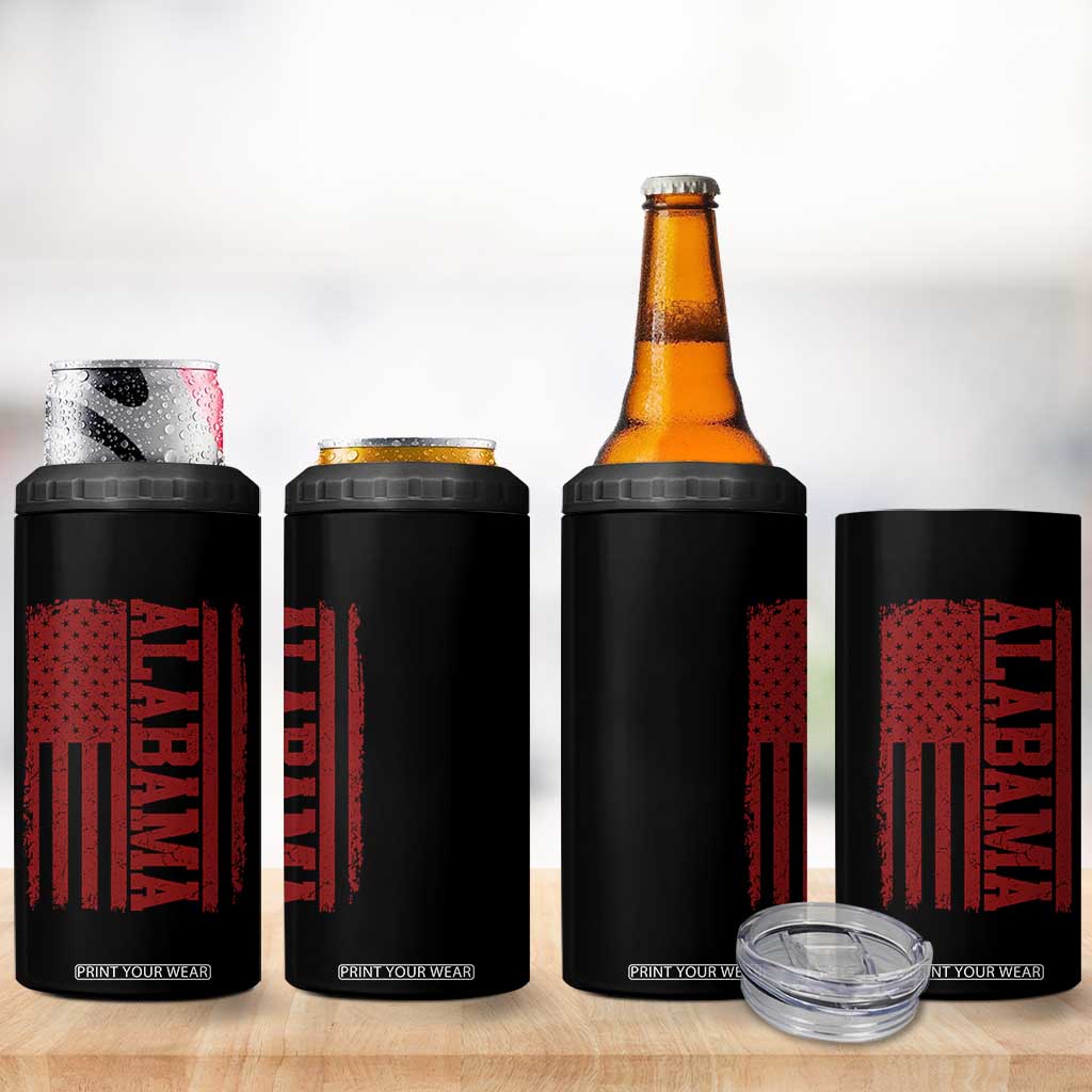 Vintage Alabama Fan 4 in 1 Can Cooler Tumbler Classic Retro City USA Flag Game Day TS10 Print Your Wear
