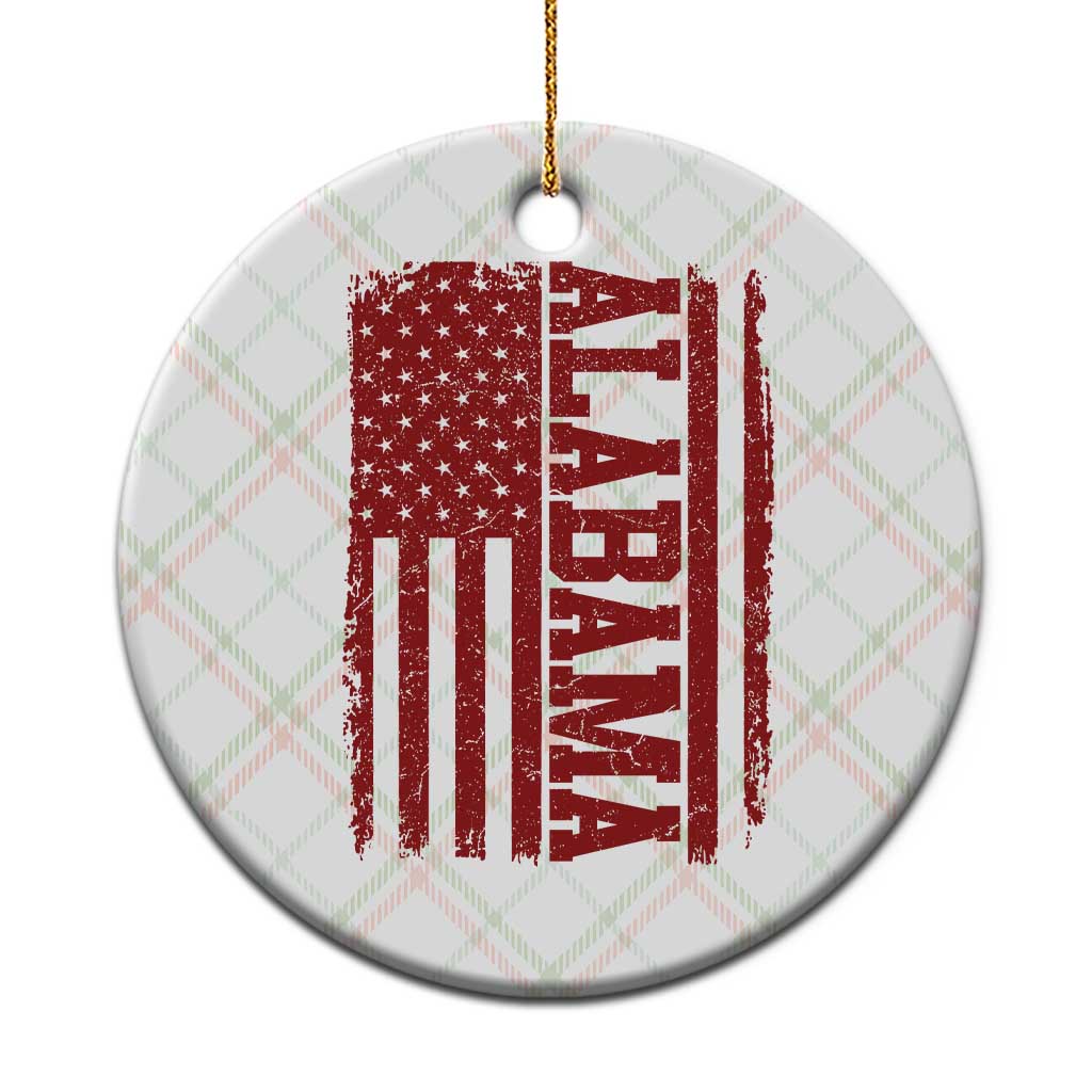 Vintage Alabama Fan Ceramic Ornament Classic Retro City USA Flag Game Day TS10 1pc Christmas Plaid Print Your Wear