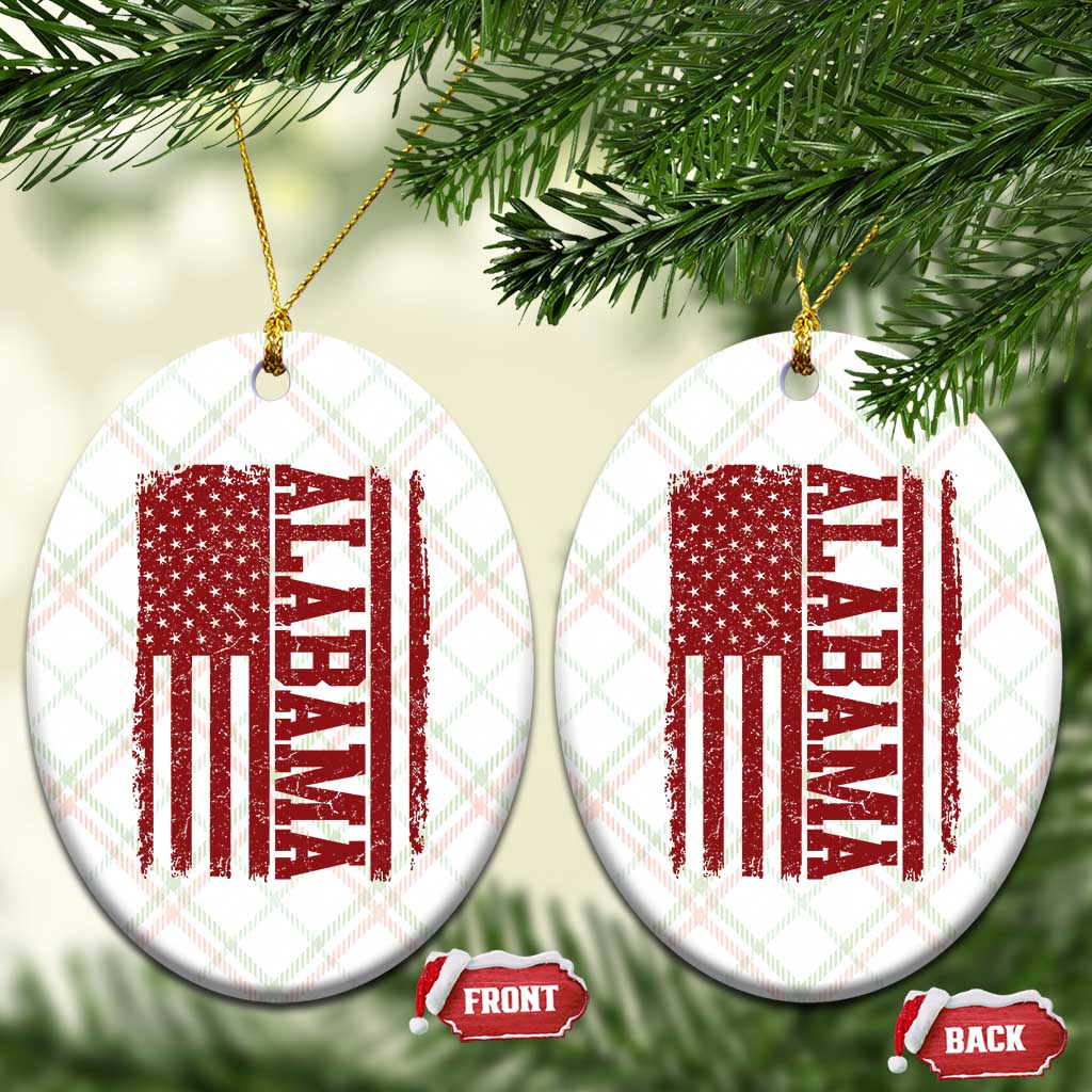 Vintage Alabama Fan Ceramic Ornament Classic Retro City USA Flag Game Day TS10 Print Your Wear