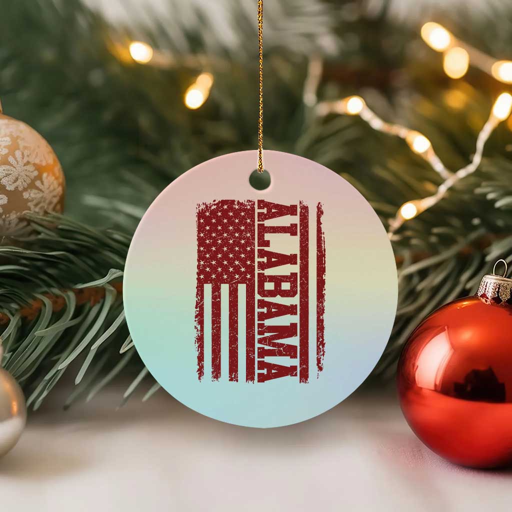Vintage Alabama Fan Ceramic Ornament Classic Retro City USA Flag Game Day TS10 1pc Pastel Print Your Wear