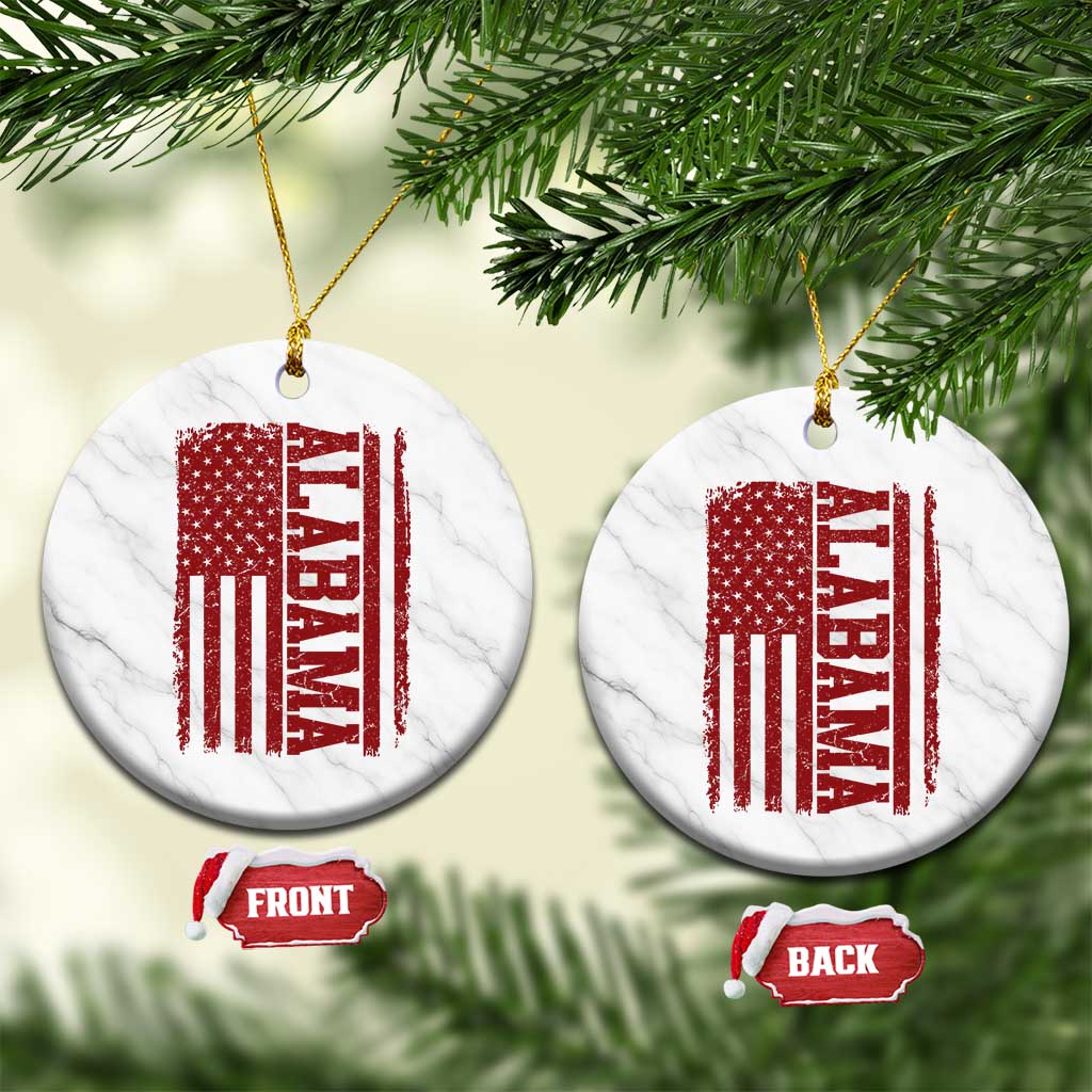 Vintage Alabama Fan Ceramic Ornament Classic Retro City USA Flag Game Day TS10 1pc White Marble Print Your Wear