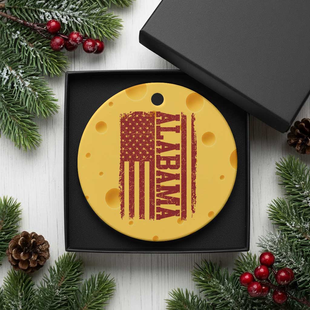 Vintage Alabama Fan Ceramic Ornament Classic Retro City USA Flag Game Day TS10 1pc Yellow Cheese Print Your Wear